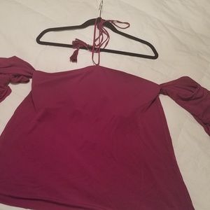 WHBM Cold shoulder halter top